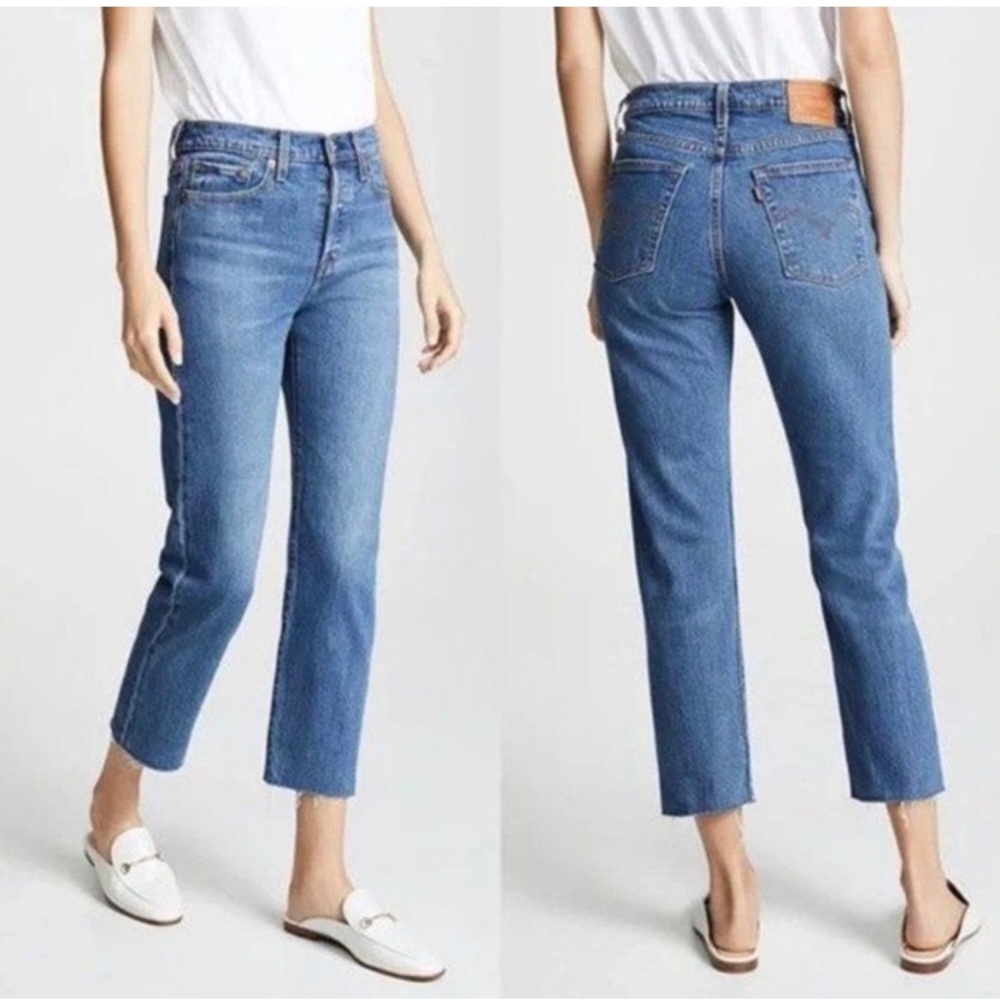 Levi’s wedgie raw hem jeans